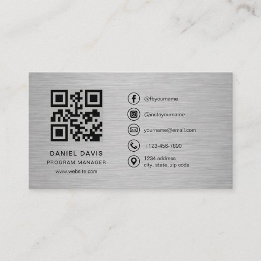 Programm-Manager Metal QR Code Visitenkarte (Vorderseite)