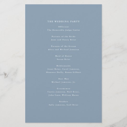 Programm "Minimalistische Kalligrafie - blaues Pap Flyer (Hinten)