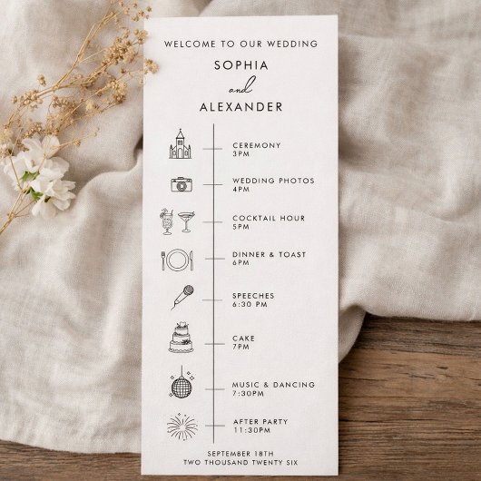 Programm Moderne Hochzeit.