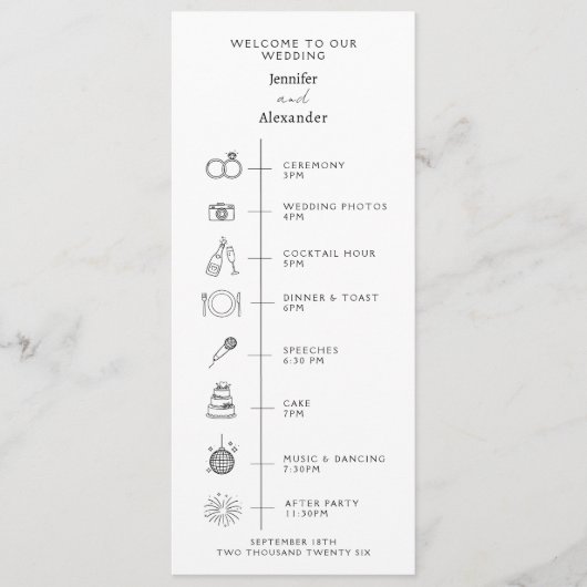 Programm Moderne Hochzeit. (Vorderseite)