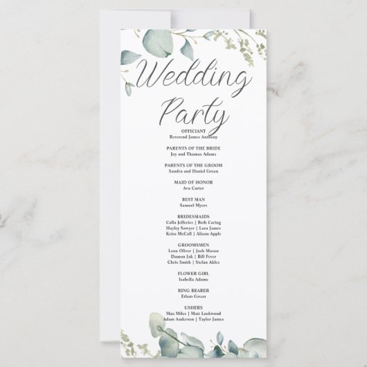 Programm "Natürliche Grünpflanzen" (Rückseite)