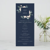 PROGRAMM "NAVY BLUSH GOLD FLORAL WEDDING CEREMONY" (Stehend Vorderseite)
