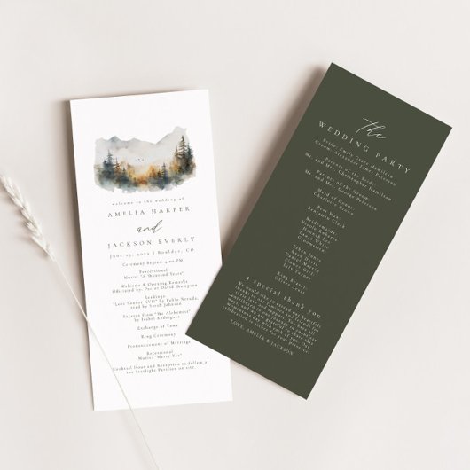 Programm "Outdoor Mountain Wedding Order of Events