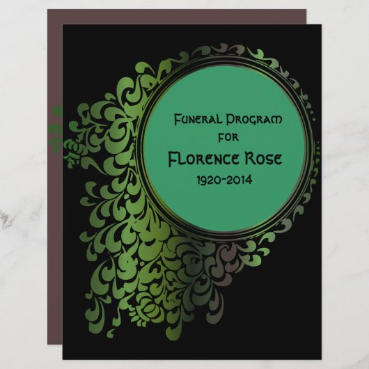 Programm Pg 1-2 für die Beerdigung der Keltischen  (Vorne/Hinten)