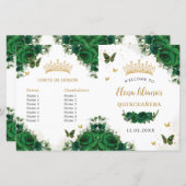 Programm "Quinceañera Emerald Floral Butterfells" (Vorne/Hinten)