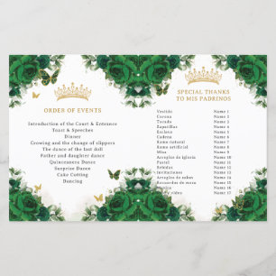 Programm "Quinceañera Emerald Floral Butterfells"