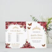 Programm "Red Floral Quinceanera Orderveranstaltun (Stehend Vorderseite)