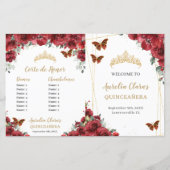 Programm "Red Floral Quinceanera Orderveranstaltun (Vorderseite)