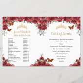 Programm "Red Floral Quinceanera Orderveranstaltun (Rückseite)
