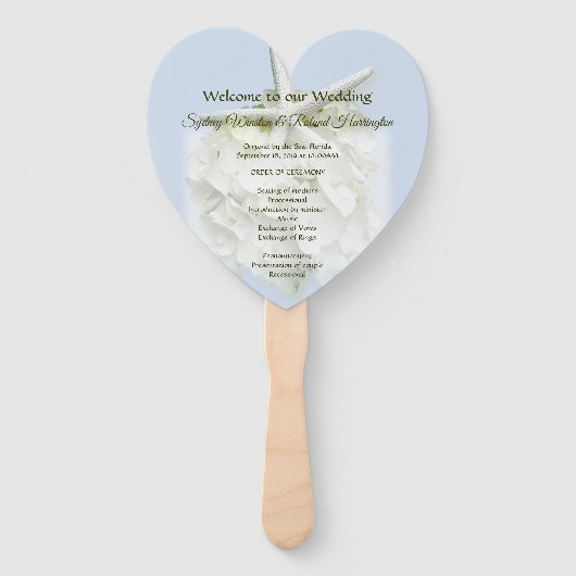 Programm "Seaside Garden Heart Shaped Wedding Fan" Fächer (Vorderseite)