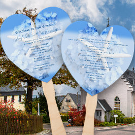 Programm "Seaside Garden Heart Shaped Wedding Fan" Fächer