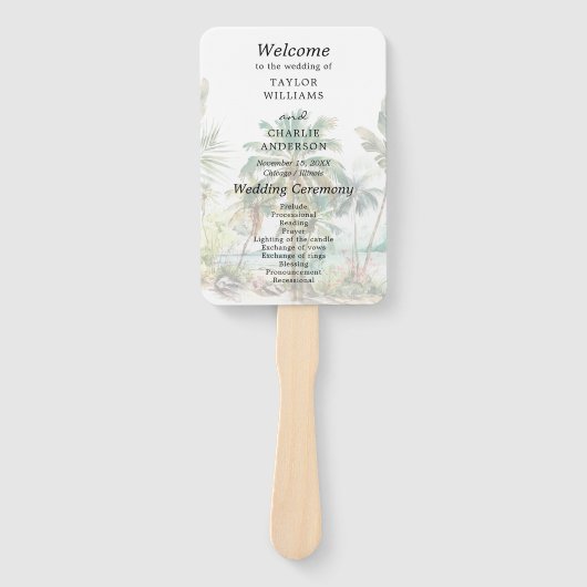 Programm Tropical Beach Hochzeit in Urlaubsort Fächer (Vorderseite)