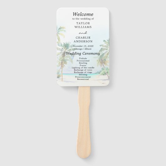 Programm Tropical Beach Hochzeit in Urlaubsort Fächer (Vorderseite)