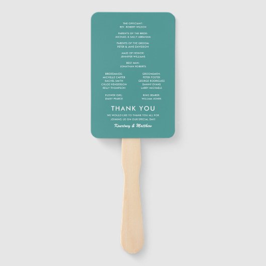 Programm Tropical Beach Hochzeit in Urlaubsort Fächer (Rückseite)