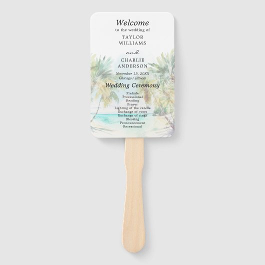 Programm Tropical Beach Hochzeit in Urlaubsort Fächer (Vorderseite)