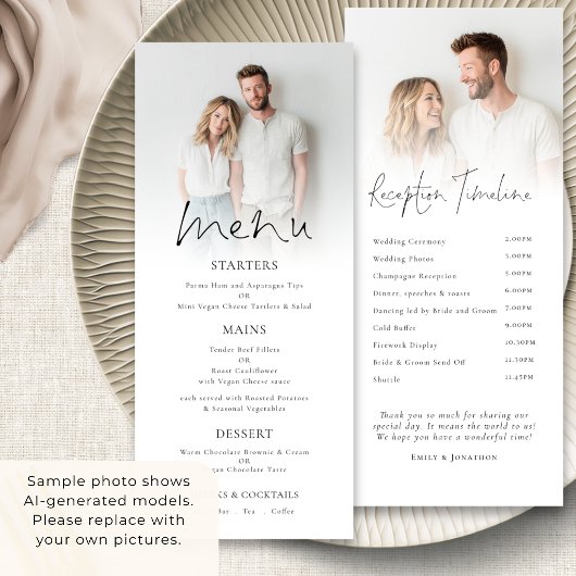 Programm und Menü 2 Foto-Overlay-Hochzeit