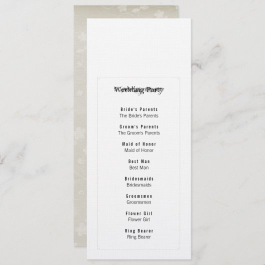 Programm "Vereinfachung des Brautparty" (Vorne/Hinten)