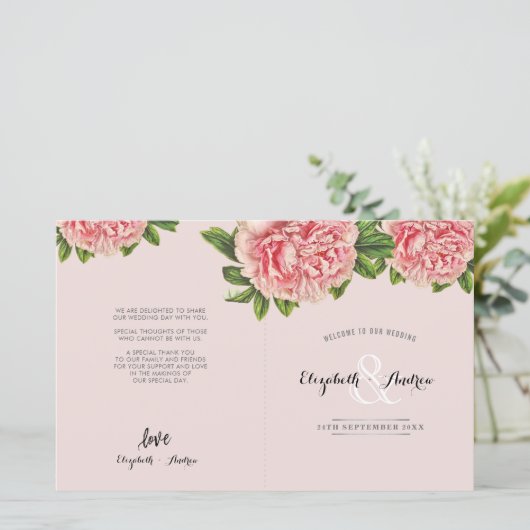 PROGRAMM "WEDDZEREMONY" Blume Rosa Blütenblättrige (Stehend Vorderseite)