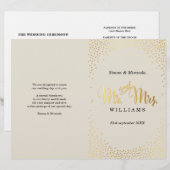 PROGRAMM "WEDEDING CEREMONY Mini Gold Konfetti Elf (Vorne/Hinten)