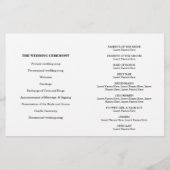 PROGRAMM "WEDEDING CEREMONY Mini Gold Konfetti Elf (Rückseite)