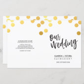 PROGRAMM "WEDING CEREMONY" handgeschriebene Goldfl (Vorne/Hinten)