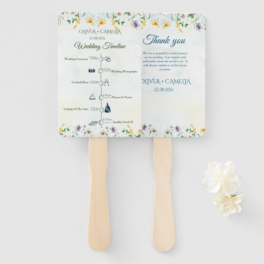 Programm "Whimsical Garden Wild Blume" - Zeitplan Fächer (Vorne und Hinten)