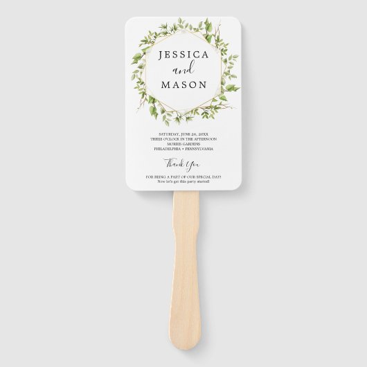 Programm "Woodland Greenerity Wedding Fan" Fächer (Vorderseite)