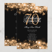 Programm zum 70. Geburtstag Glam Lights Gold Menü (Vorne/Hinten)