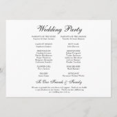 Programm zum Hochzeitstag (Rückseite)