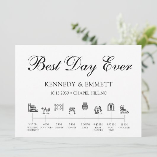 Programm zum Hochzeitstag (Stehend Vorderseite)