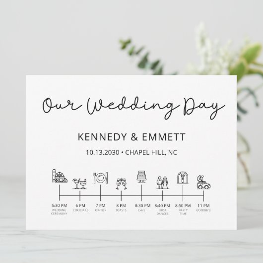 Programm zum Hochzeitstag (Stehend Vorderseite)