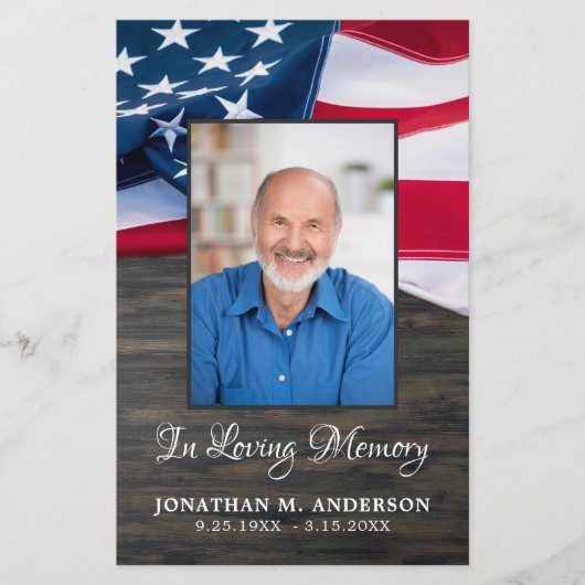 Programm zur Beerdigung patriotischer Gedenkstätte (Vorderseite)