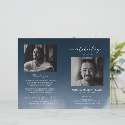 Programm zur Beerdigung von Dienstfalten der Marin (Stehend Vorderseite)