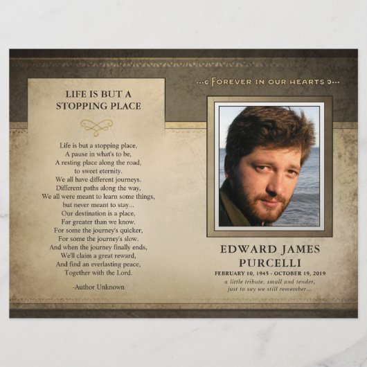 Programm zur Beerdigung von Goldbrunnen (Vorderseite)