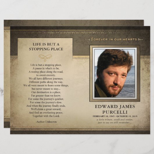 Programm zur Beerdigung von Goldbrunnen (Vorne/Hinten)