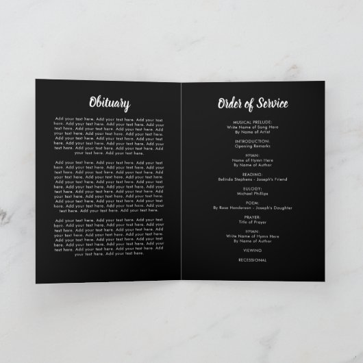 Programm zur Beerdigung von Sonnenblumen | Dienstp (Innenseite)