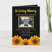 Programm zur Beerdigung von Sonnenblumen | Dienstp (Vorderseite)