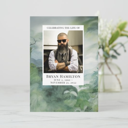 Programm zur Beerdigung von Wasserfarben-Misty-Wäl (Stehend Vorderseite)