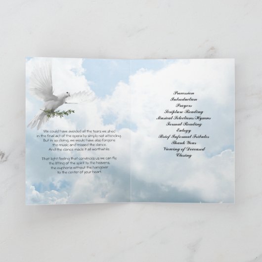 Programm zur Beerdigung von weißen Wolken (Innenseite)