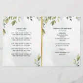 Programm zur botanischen Feier des Lebens (Rückseite)