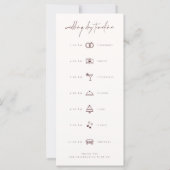 Programm zur einfachen Hochzeitfeier und Tageszeit (Rückseite)