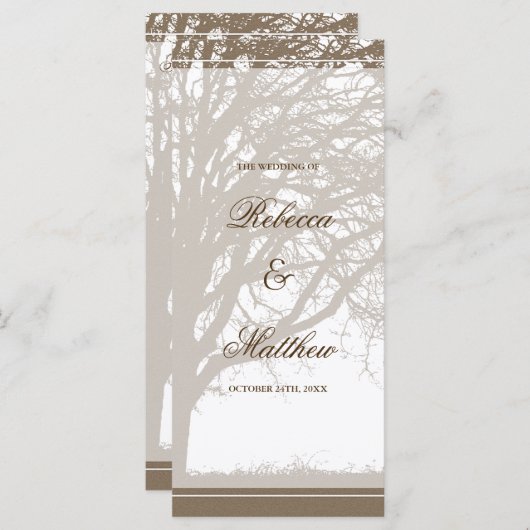 Programm zur Hochzeit im Herbst von Brauneiche (Vorne/Hinten)