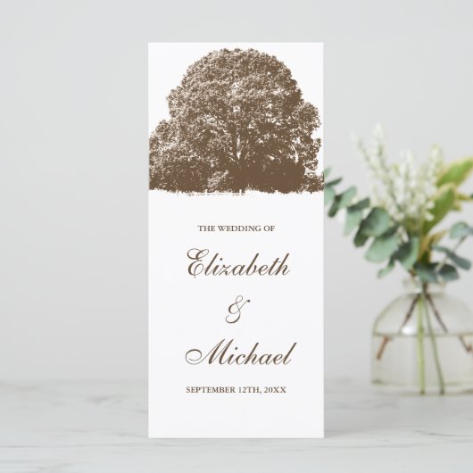 Programm zur Hochzeit im Herbst von Brauneiche (Stehend Vorderseite)