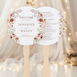 Programm zur Hochzeit im Herbst von Burgund-Blume- Fächer