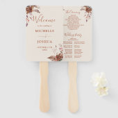 Programm zur Hochzeit im Herbst von rustikalen Blu Fächer (Vorne und Hinten)