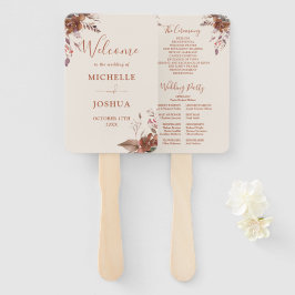 Programm zur Hochzeit im Herbst von rustikalen Blu Fächer