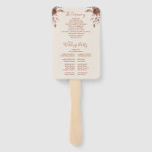 Programm zur Hochzeit im Herbst von rustikalen Blu Fächer (Rückseite)