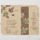 Programm zur Hochzeit im Herbst von Vögeln und Reb (Vorne/Hinten)