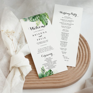Programm zur Hochzeit in tropischer Vegetation