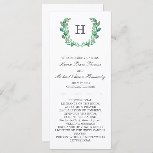 Programm zur Hochzeit von Naturkranken (Vorne/Hinten)